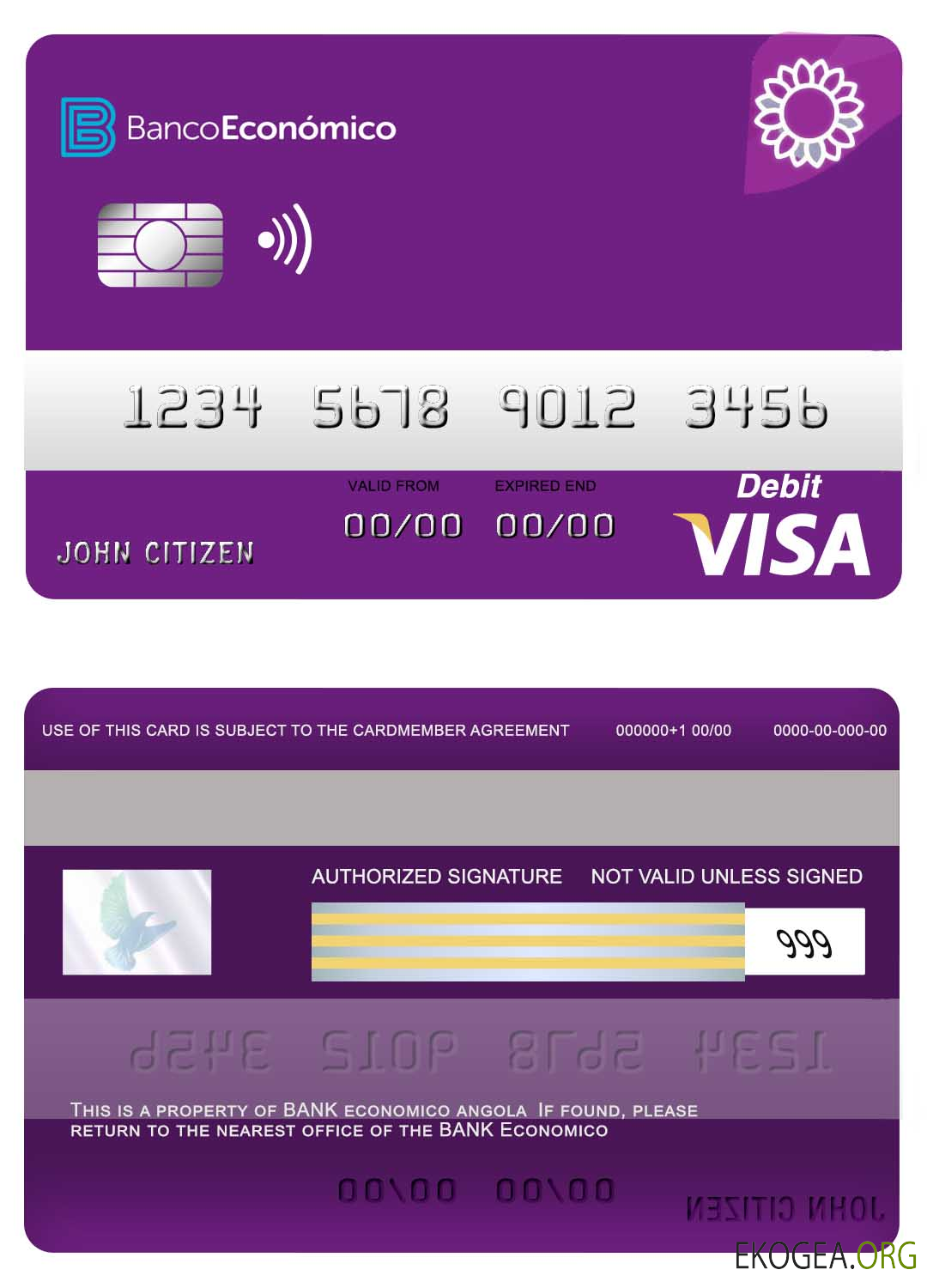 Carte de débit visa Angola Bank Economio